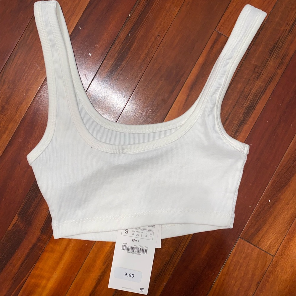 Plain white extreme crop/ sports bra